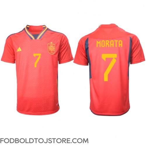 Spanien Alvaro Morata #7 Hjemmebanetrøje VM 2022 Kortærmet